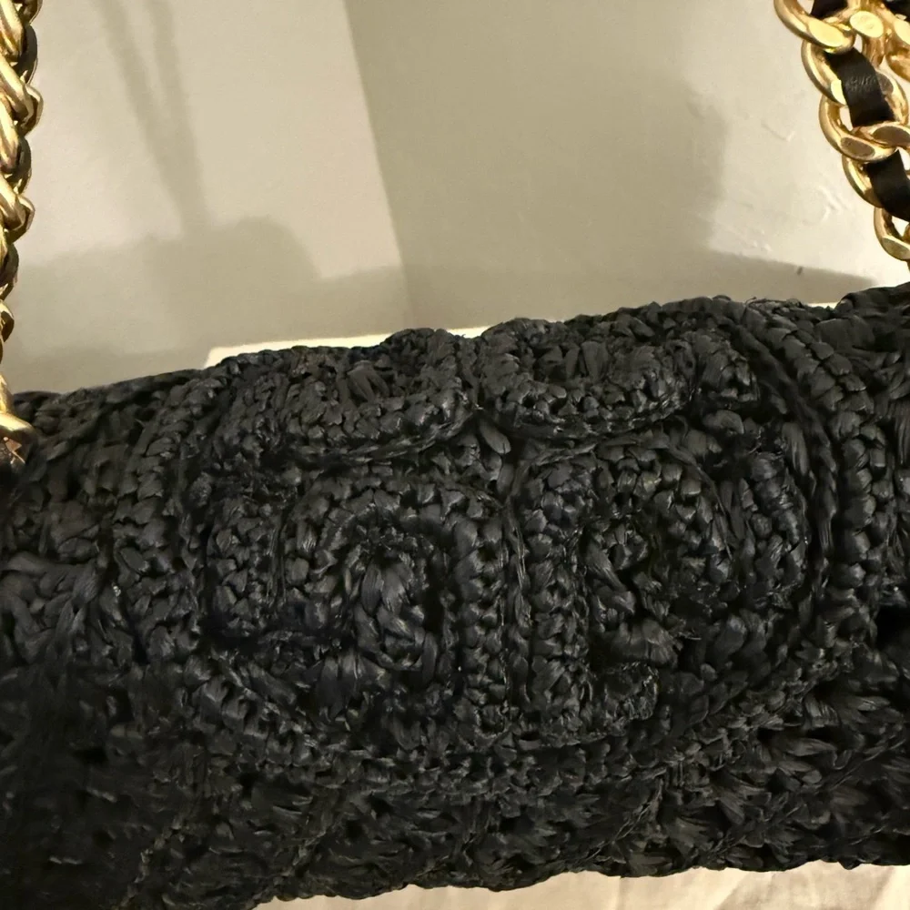 Tory Burch Fleming Raffia  Convertible Shoulder